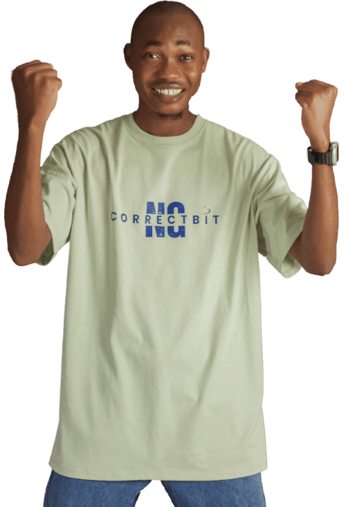A man raising his arms smiling